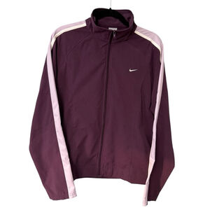 Nike Purple Track Jacket Women's Large Full Zip Vintage Y2K Style Purple